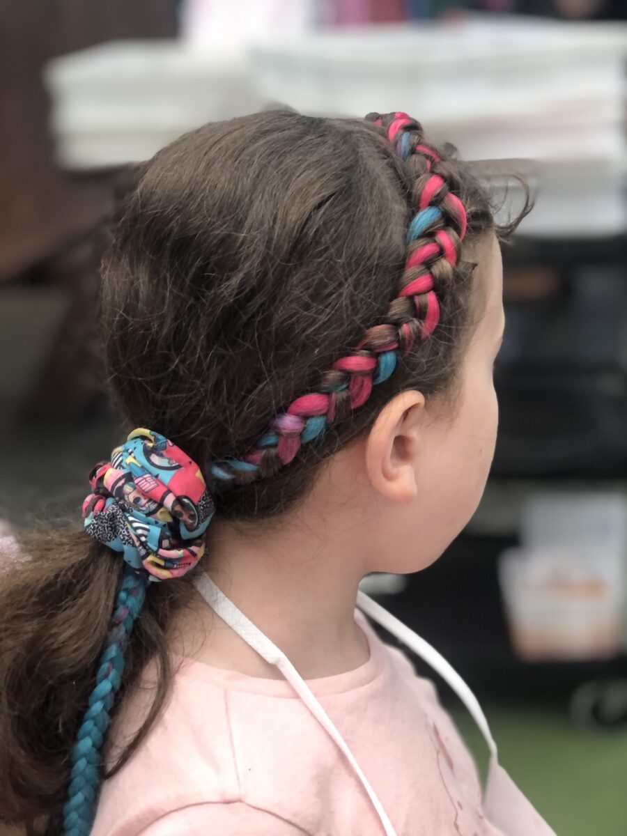 Colour hair braids Glitter Girls Pamper Parties